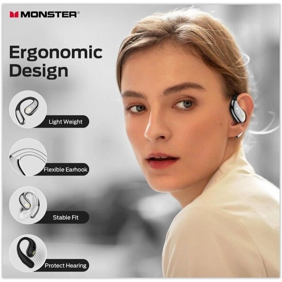 Monster Open Ear AC360 Bluetooth Headset Listen Music Anywhere Air conduction - Picture 5 of 12